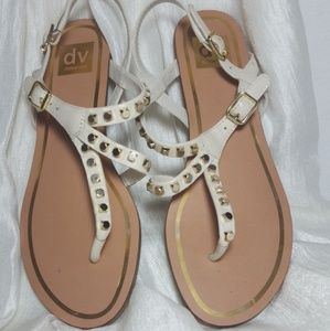 Dolce Vita gold studded ivory sandals ivory sz 8